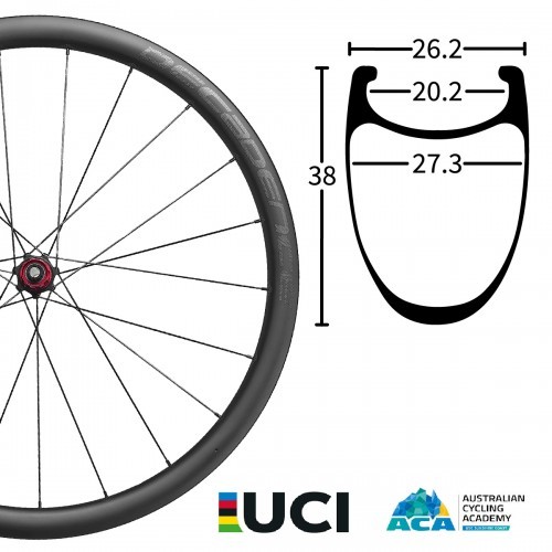 35 38MM PAIRE DE ROUES CARBONE A PNEU